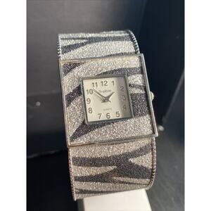 Sophie women's bangle black &silver quartz watch New Battery!
